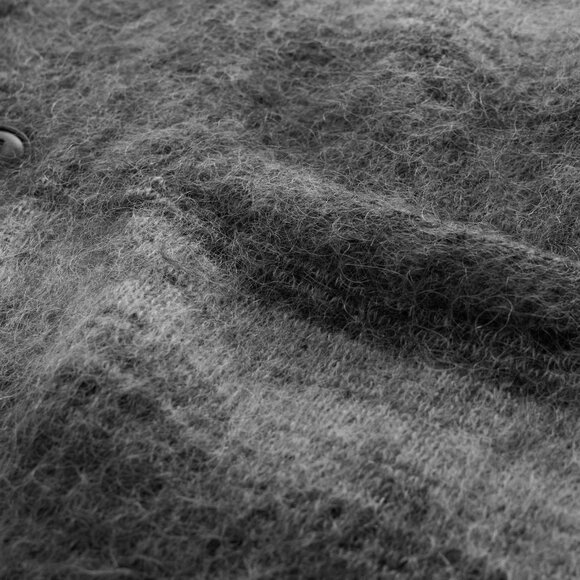 NWT $498 Todd Snyder Mohair & Wool Fuzzy Cardigan Sweater in Charcoal Gray Large - Picture 2 of 3